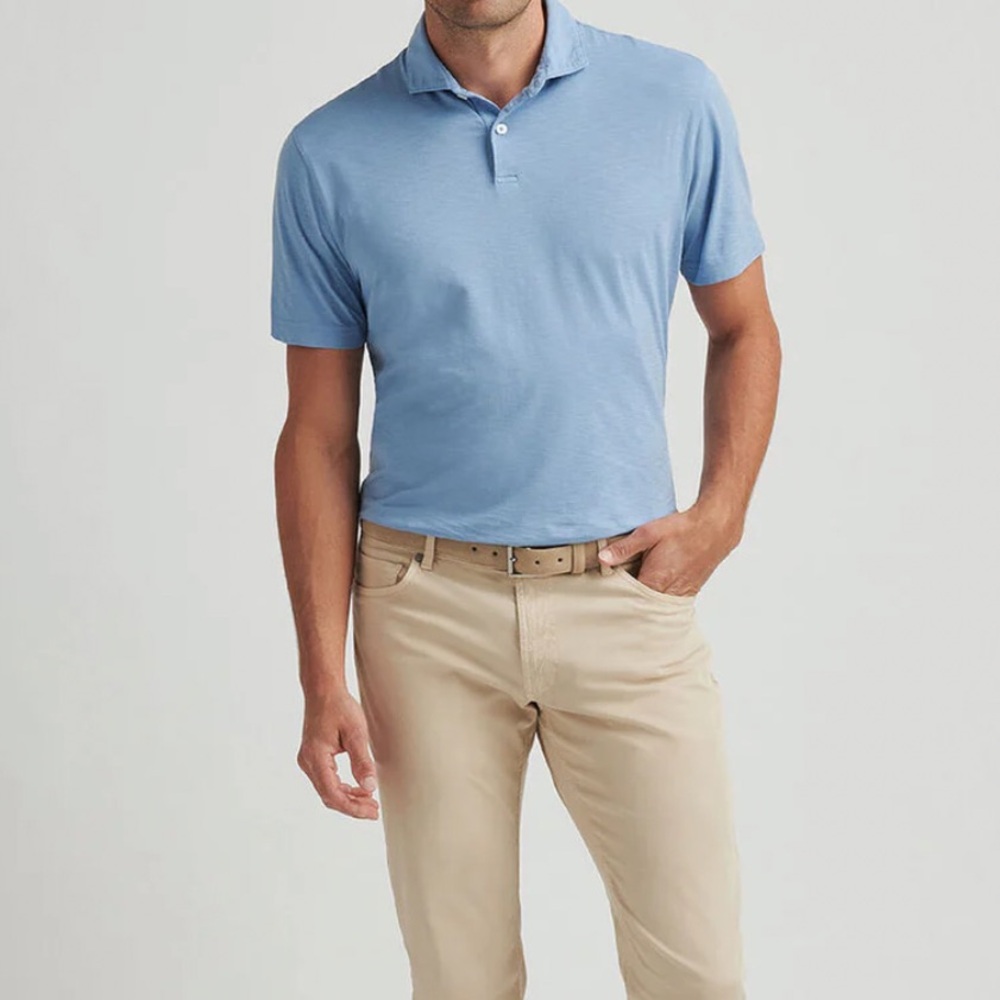 Peter Millar Journeyman Polo short Sleeve Regatta Blue size Small NEW